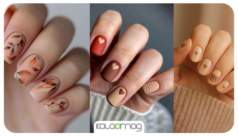 مدل ناخن کوتاه پاییزی