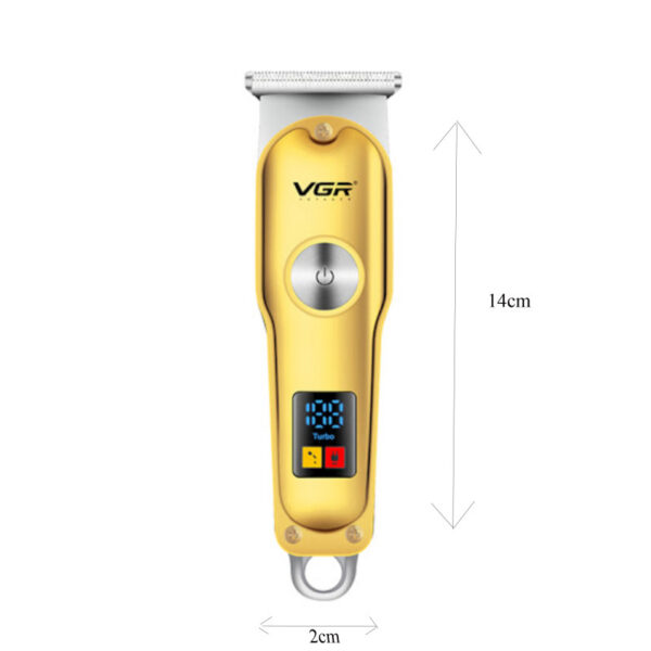 ماشین اصلاح موی سر و صورت وی جی ار مدل 290، اصلاح به صورت تریمر، نمایشگر دیجیتال، منبع انرژی با کابل USB، تکنولوژی اصلاح به صورت تریم، اندازه اصلاح 0.2 میلی‌متر، مدت زمان شارژ 90 دقیقه و مدت زمان استفاده پس از شارژ 120 دقیقه، به‌همراه تیغه یدک بسته 2 عددی