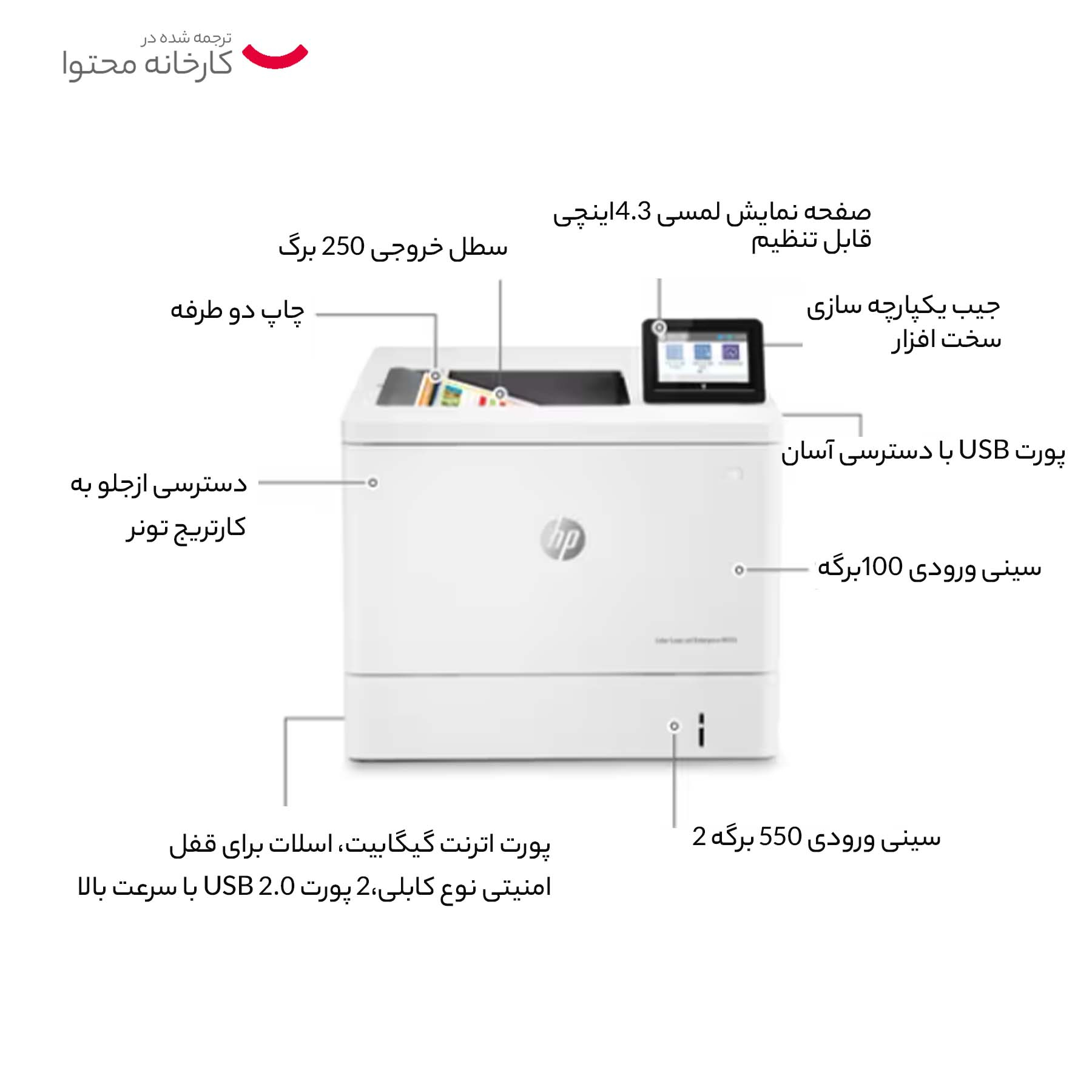 پرینتر لیزری اچپی مدل HP Color LaserJet Enterprise M555dn