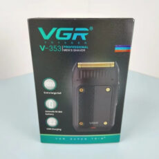 ماشین اصلاح موی صورت وی جی ار مدل V-353، اصلاح به صورت صفر زن، منبع انرژی باتری، تکنولوژی اصلاح به صورت فویلی، به همراه برس تمیزکننده، کابل شارژ و درپوش محافظ