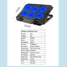 پایه خنک کننده لپ تاپ گیمینگ پد مدل دیجیتالی کد X6A