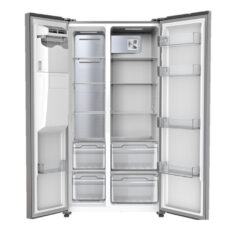 یخچال فریزر ساید بای ساید 28 فوت ایکس ویژن مدل HS600-WI/SI، دارای آب سردکن و یخساز اتوماتیک، با ارتفاع 177، عمق 73 و پهنای 91 سانتی متر، میزان مصرف انرژی A++، دارای 4 طبقه در یخچال و 4 طبقه در فریزر