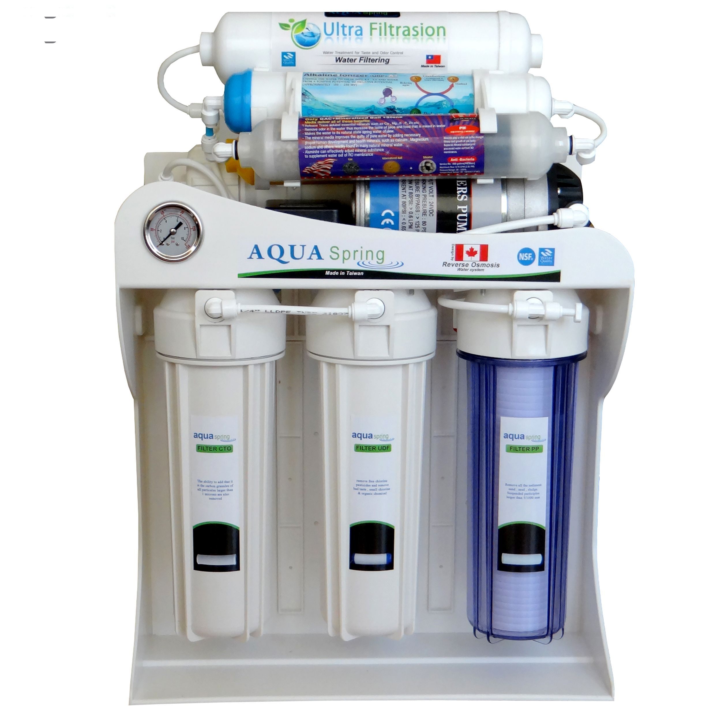 دستگاه تصفیه کننده آب آکوآ اسپرینگ مدل UF-SF4000 به همراه فیلتر دستگاه تصفیه کننده آب کد 01 بسته 4 عددی