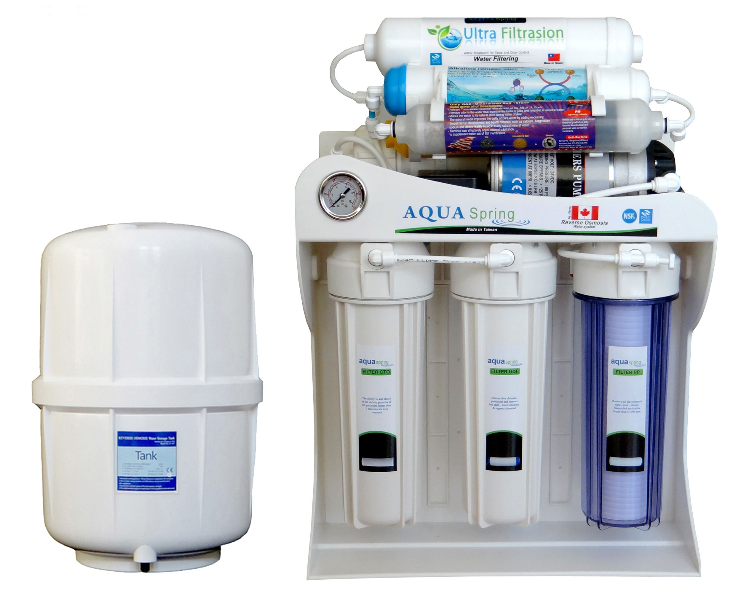 دستگاه تصفیه کننده آب آکوآ اسپرینگ مدل UF-SF4000 به همراه فیلتر دستگاه تصفیه کننده آب کد 01 بسته 4 عددی