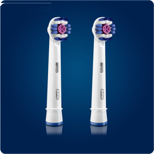سری یدک مسواک برقی اورال-بی مدل Brush Heads 3D White بسته 2 عددی