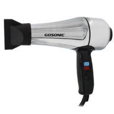 سشوار حرفه ای گوسونیک مدل GHD-229، موتور AC با توان مصرفی 1800 وات، دارای قابلیت باد سرد، فناوری تولید یون، وزن 892 گرم، تنظیم حرارت 3 حالته و کنترل سرعت 2 حالته، به همراه 1 عدد سری متمرکزکننده