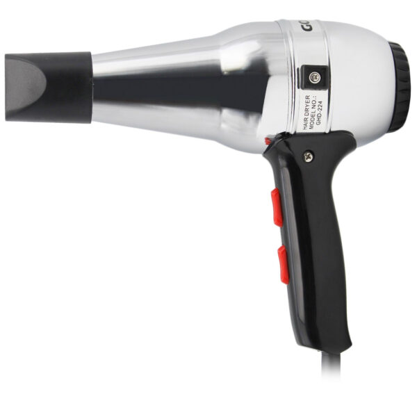 سشوار خانگی گوسونیک مدل GHD-224، موتور با توان مصرفی 1600 وات، دارای قابلیت باد سرد، دارای حلقه آویختن، وزن 600 گرم