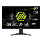 مانیتور گیمینگ 27 اینچ ام اس آی مدل MAG 275F، رزولوشن Full HD، پنل Rapid IPS، نرخ بروزرسانی 180 هرتز، با نسبت تصویر 16:9، دارای پورت HDMI و DisplayPort و خروجی هدفون