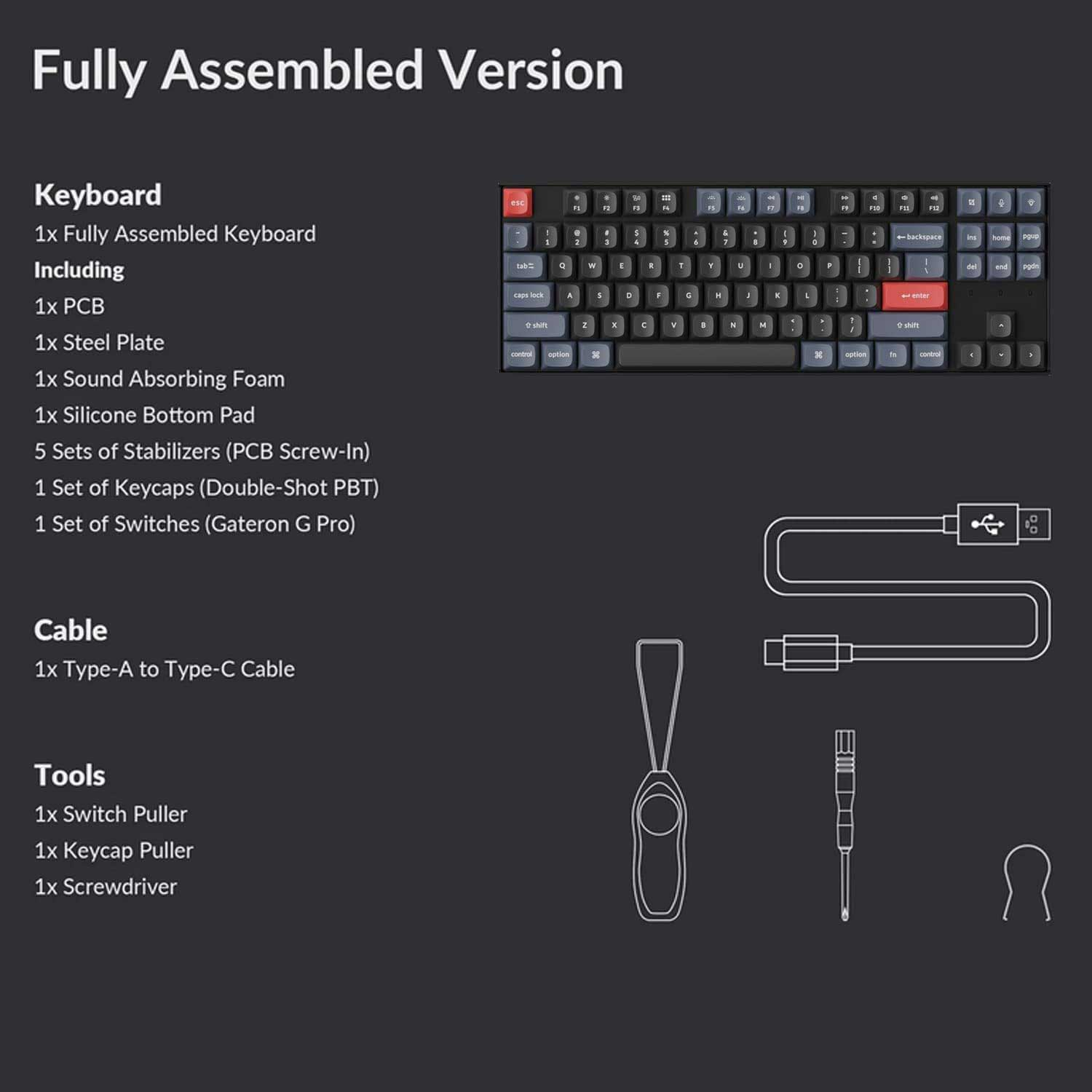 کیبورد مخصوص بازی کیکورن مدل K8 Pro Red Switch