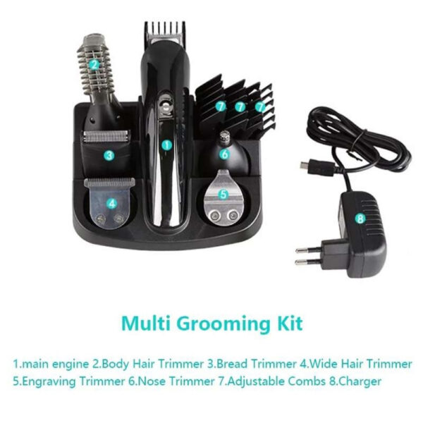 ست ماشین اصلاح موی صورت و بدن شارژی کیمی مدل Grooming&nbsp; 11in1