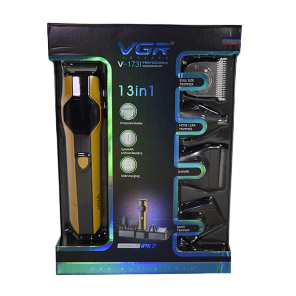 ست ماشین اصلاح موی صورت و بدن شارژی وی جی ار مدل V-173