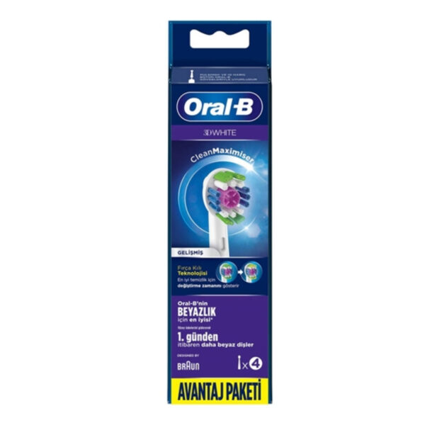 سری یدک مسواک برقی اورال-بی مدل 3D white کد clean maximiser بسته 4 عددی