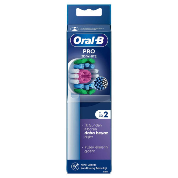 سری یدک مسواک برقی اورال-بی مدل PRO 3D White بسته 2 عددی