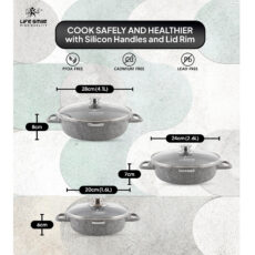 سرویس تابه 6 پارچه لایف اسمایل مدل LIFEP7STSHR-6-3