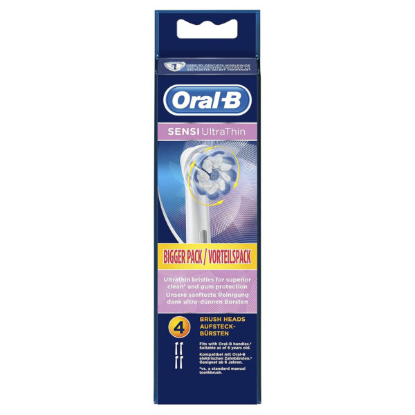 سری یدک مسواک برقی اورال-بی مدل SENSI ULTRATHIN بسته 4 عددی
