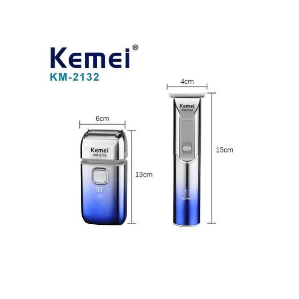 ماشین اصلاح موی سر و صورت شارژی کیمی مدل KM-2132 مجموعه دو عددی