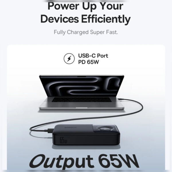 پاوربانک بیسوس مدل Free2Pull 65W ظرفیت 20000 میلی آمپر ساعت به همراه کابل USB-C