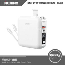 پاوربانک ریمکس مدل Infinity All in one - AC charger-RPP-20 ظرفیت 15000 میلی آمپرساعت