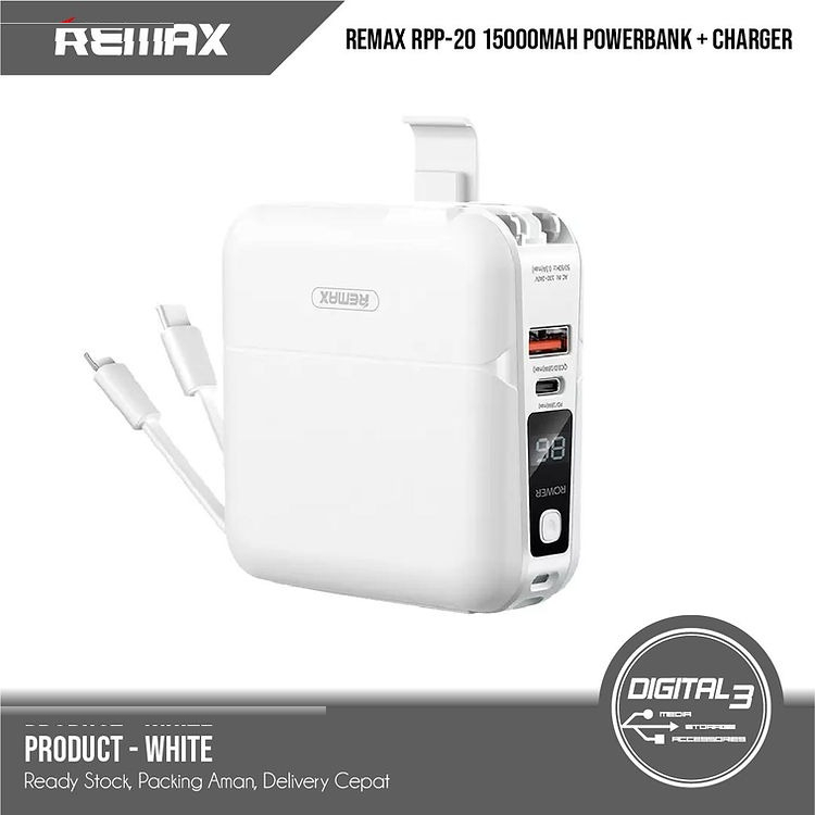 پاوربانک ریمکس مدل Infinity All in one - AC charger-RPP-20 ظرفیت 15000 میلی آمپرساعت