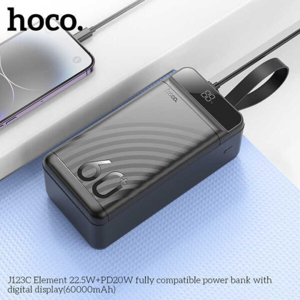 پاوربانک هوکو مدل J123C 22.5W ظرفیت 60000 میلی آمپر ساعت