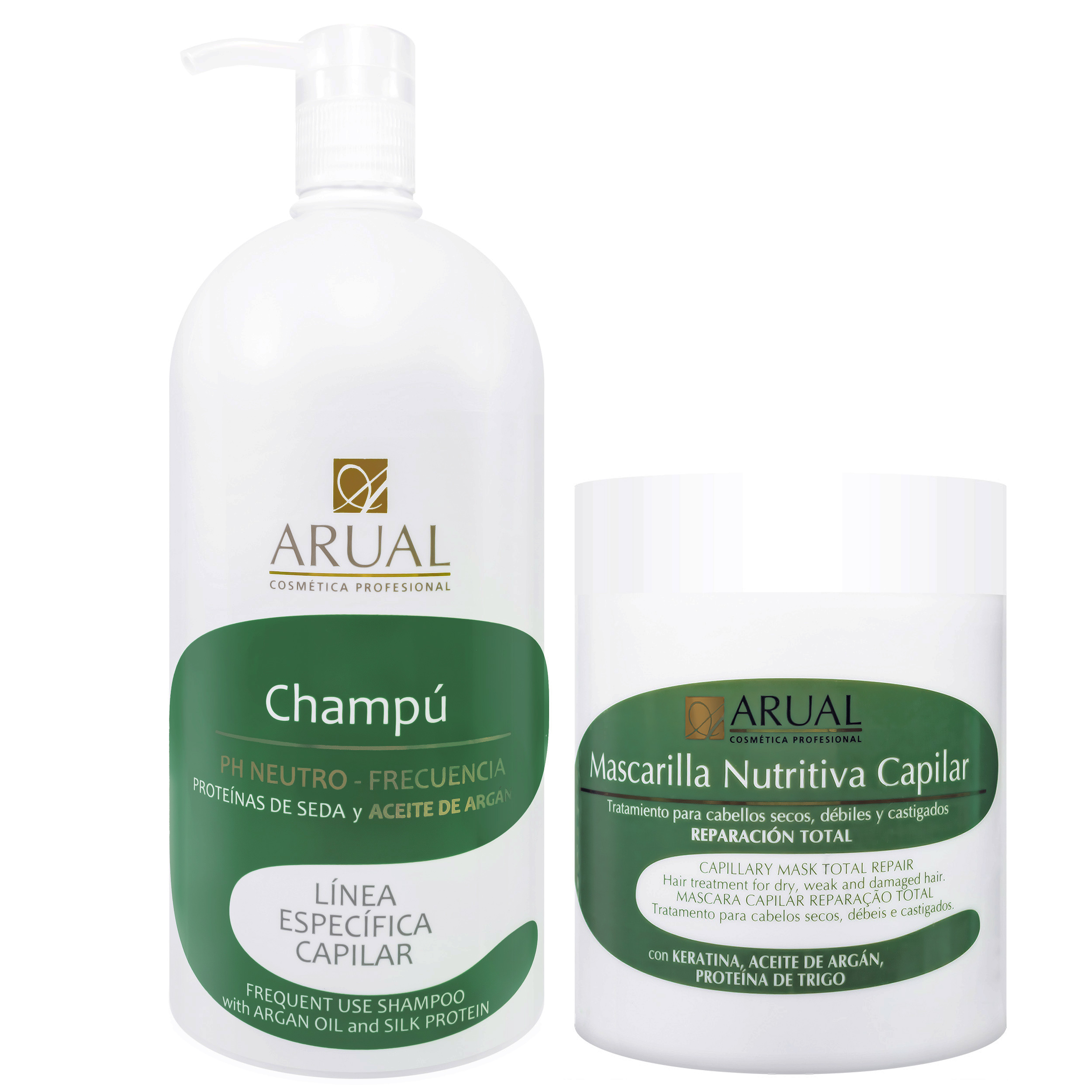 شامپو مو آروال مدل کراتین آرگان حجم 1000 میلی لیتر به همراه ماسک مو آروال مدل کراتین و آرگان حجم 500 میلی لیتر