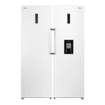 یخچال فریزر دوقلو 32 فوت جی پلاس مدل GRF-P2736-FW/LW، دارای سرمایش و انجماد سریع، با ارتفاع 185، پهنای 119 و عمق 65 سانتی متر، میزان مصرف انرژی A++، دارای 4 طبقه در یخچال و 4 کشو در فریزر