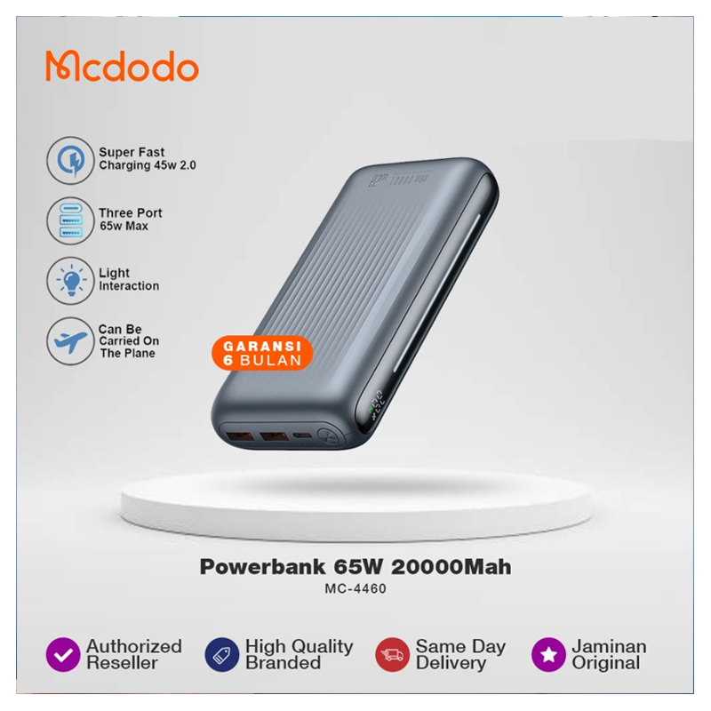 پاوربانک مک دودو مدل MC-446 ظرفیت 20000 میلی آمپر ساعت