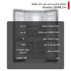 یخچال و فریزر ساید بای ساید لئوکو مدل Quadro-LRF88