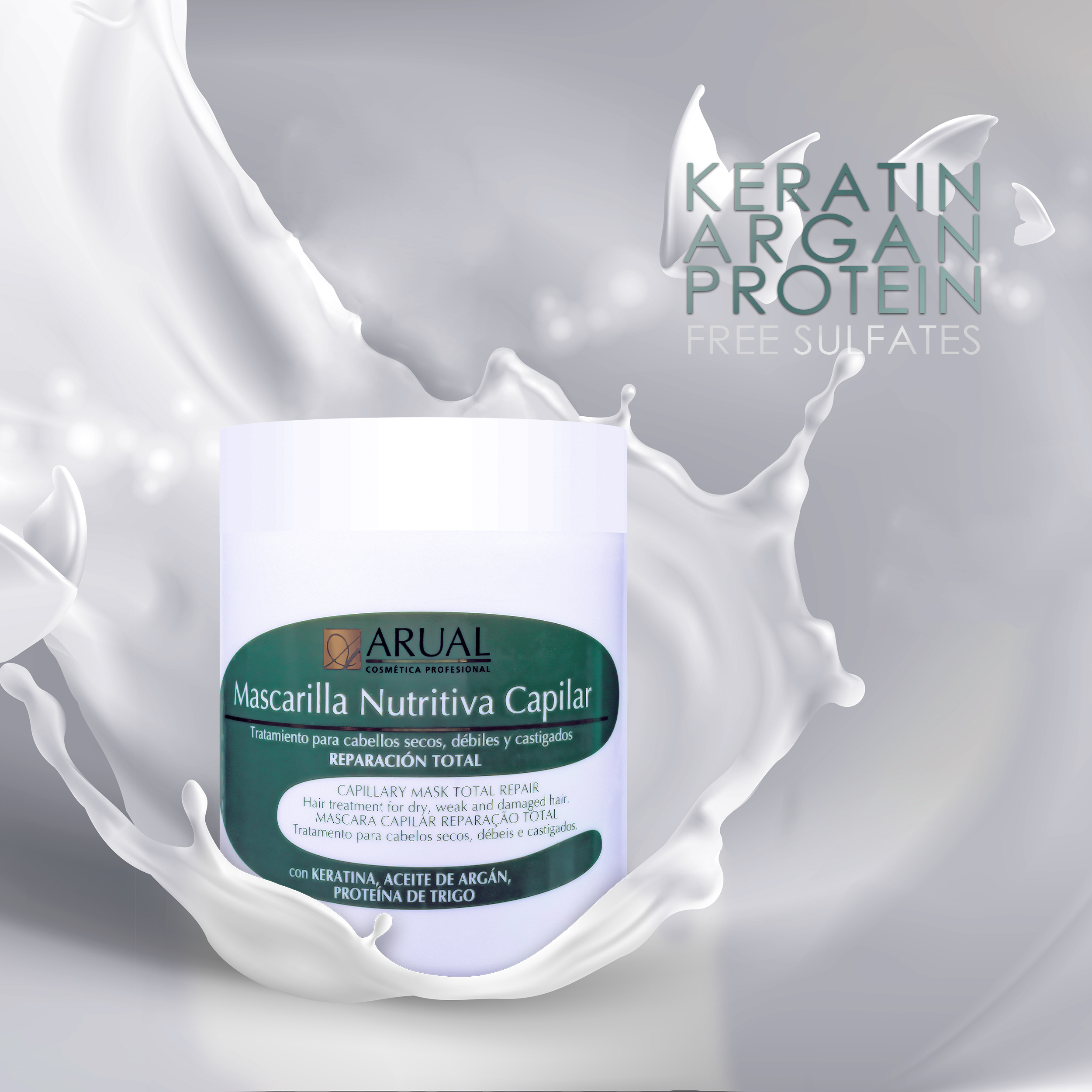 شامپو مو آروال مدل کراتین آرگان حجم 1000 میلی لیتر به همراه ماسک مو آروال مدل کراتین و آرگان حجم 500 میلی لیتر