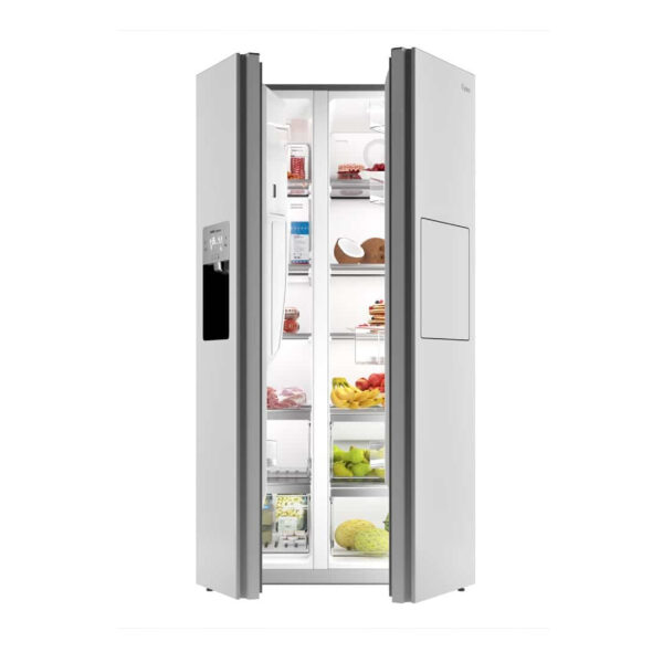 یخچال و فریزر ساید بای ساید 32 فوت جی پلاس مدل GSS-P7922W،و بدون برفک، با ارتفاع 177، پهنای 91 و عمق 85 سانتی‌متر، میزان مصرف انرژی A++، دارای 4 طبقه در یخچال و 4 کشو در فریزر، لزوم اتصال به شیر آب دارد، دارای سیستم نوفراست