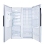 یخچال فریزر دوقلو 17 فوت هیمالیا مدل آلفا NF280a-NR440a، دارای نمایشگر و بدون برفک، با ارتفاع 192، پهنای 130 و عمق 70 سانتی متر، میزان مصرف انرژی B، دارای 5 طبقه در یخچال و 8 کشو در فریزر