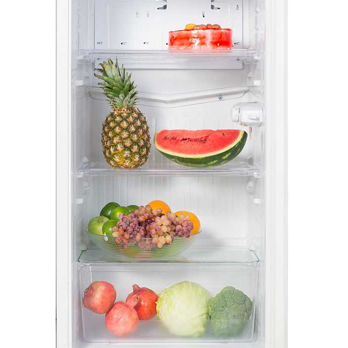 یخچال فریزر 12 فوت ایستکول مدل 296200 با ارتفاع 152.5، پهنای 53.5 و عمق 59 سانتی متر، میزان مصرف انرژی C، دارای 3 طبقه در یخچال و 2 طبقه در فریزر، دارای بدنه فولاد کربنی خودرنگ