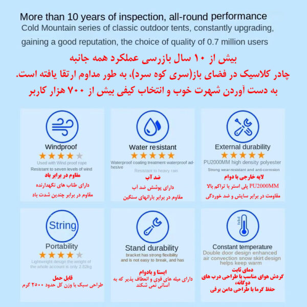 چادر کوهنوردی موبی گاردن مدل T2