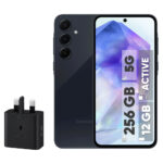 گوشی موبایل سامسونگ مدل Galaxy A55 دو سیم کارت ظرفیت 256 گیگابایت و رم 12 گیگابایت - اکتیو - به همراه شارژر 25 وات سامسونگ