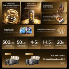 ست میکروفن بی سیم ریمکس مدل  K15 IPH