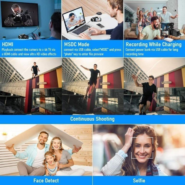 دوربین فیلم برداری مدل 4K 48MP 30FPS 18X-Gold One 666