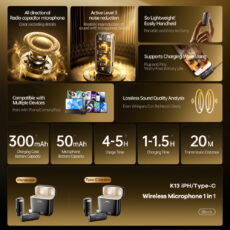 ست میکروفن بی سیم ریمکس مدل رابط لایتنینگ کد K13