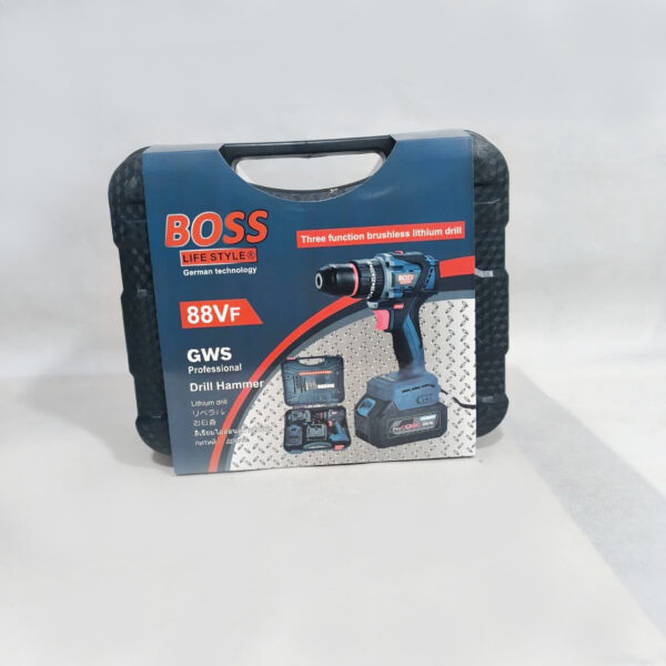 مجموعه 28 عددی دریل شارژی چکشی باس مدل 88V-Brushless-Dual Battery
