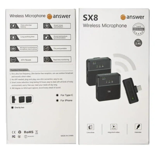 ست میکروفن بی سیم مدل SX8