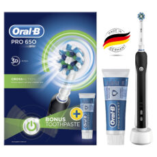 مسواک برقی اورال-بی مدل Pro 650 به همراه خمیر دندان اورال-بی مدل Expert حجم 75 میلی لیتر