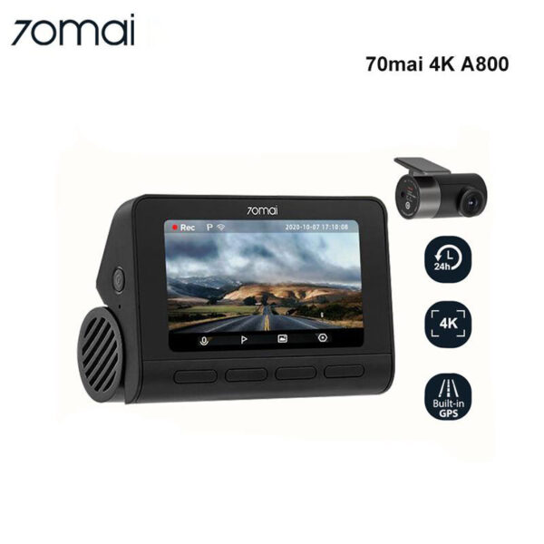 دوربین فیلم برداری خودرو سوِنتی مِی مدل 70maI Dash Cam 4K + Rear Cam Set(RC06) A800S