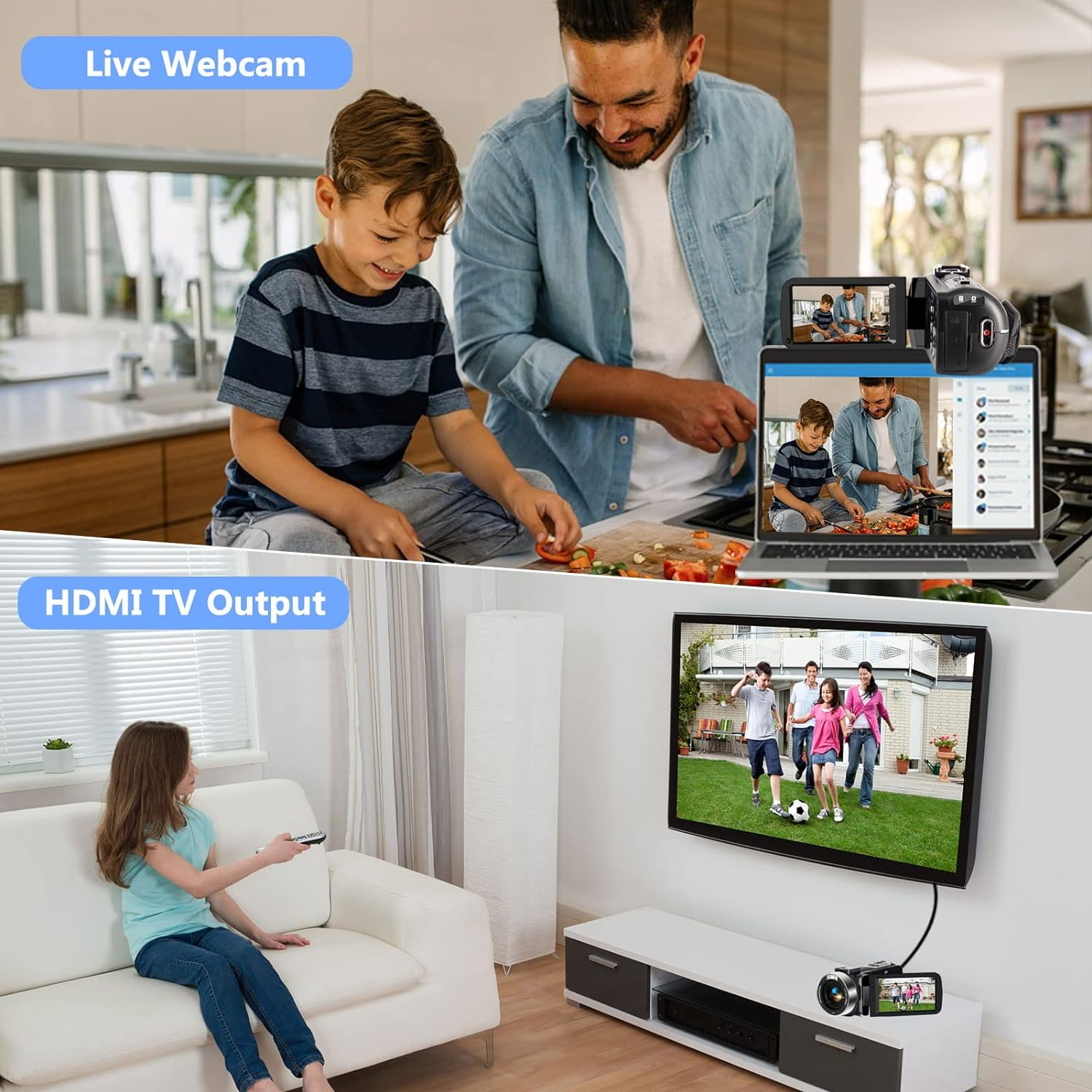 دوربین فیلم برداری مدل 4K 48MP 30FPS 18X-Gold One 666