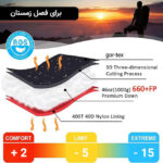 کیسه خواب سافاری مدل winter 2 به همراه بالش و زیرانداز