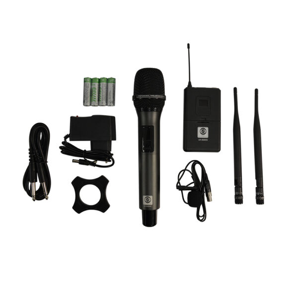 ست میکروفن بیسیم 2 کانال یقه ای و دستی زیکو مدل UH600HC