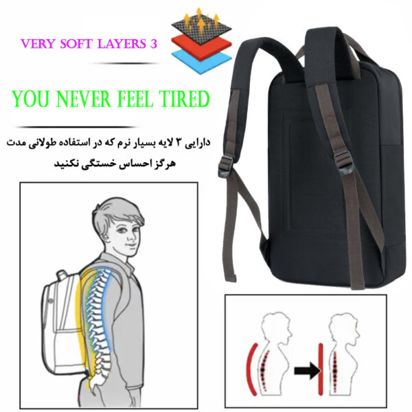 کوله پشتی لپ تاپ برینچ مدل FASHION_2025 مناسب برای لپ تاپ تا 15.6 اینچی