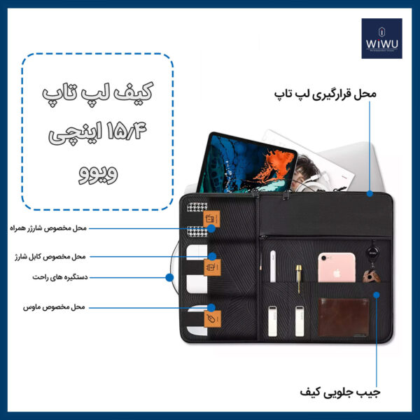 کیف لپ تاپ ویوو مدل Alpha Double Layer Sleeve مناسب برای لپ تاپ 15.6 اینچی