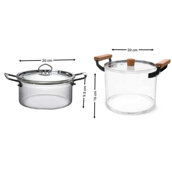 سرویس قابلمه 4 پارچه مدل شیشه ای کد Nc23_20 مجموعه دو عددی