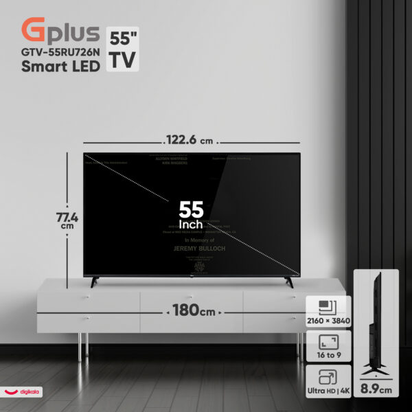 تلویزیون ال ای دی هوشمند جی پلاس مدل GTV-55RU726N سایز 55 اینچ