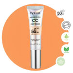 کرم پودر +SPF50 تاپ فیس مدل NATURAL GLOW شماره 001 مناسب انواع پوست حجم 30 میلی لیتر