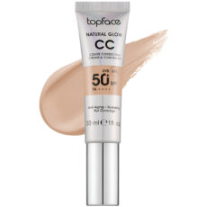 کرم پودر +SPF50 تاپ فیس مدل NATURAL GLOW شماره 001 مناسب انواع پوست حجم 30 میلی لیتر